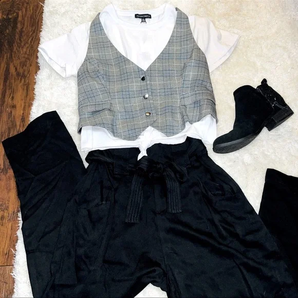 Vintage Daytrip Y2K Plaid Waistcoat - Picture 3 of 11